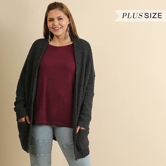 plus size popcorn cardigan